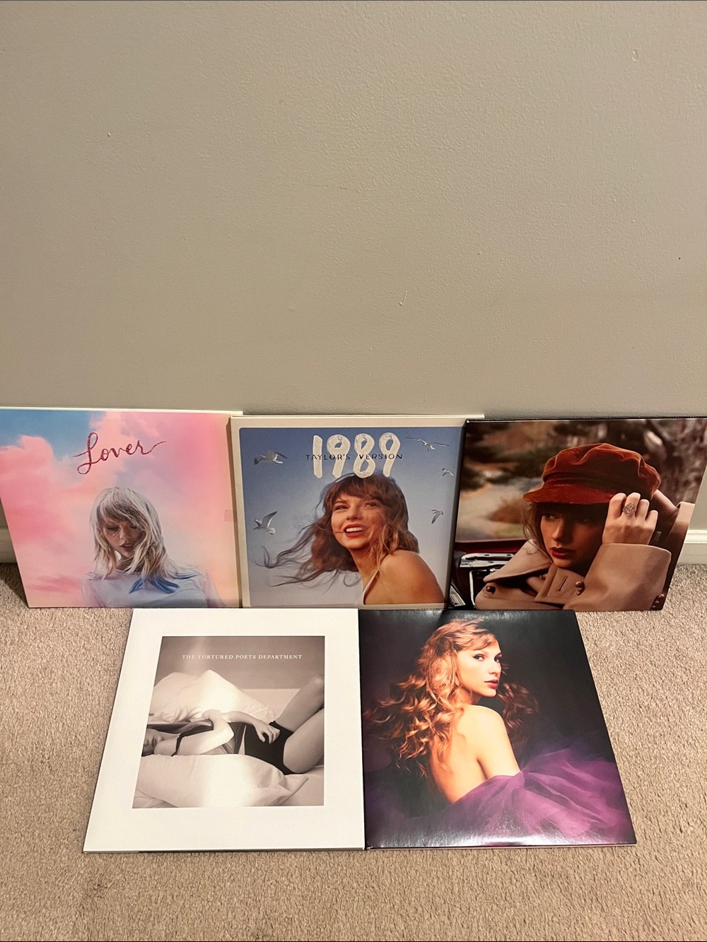 Taylor Swift all 5 Vinyls (Lover, 1989 TV, Red TV, TTPD, Speak Now TV)